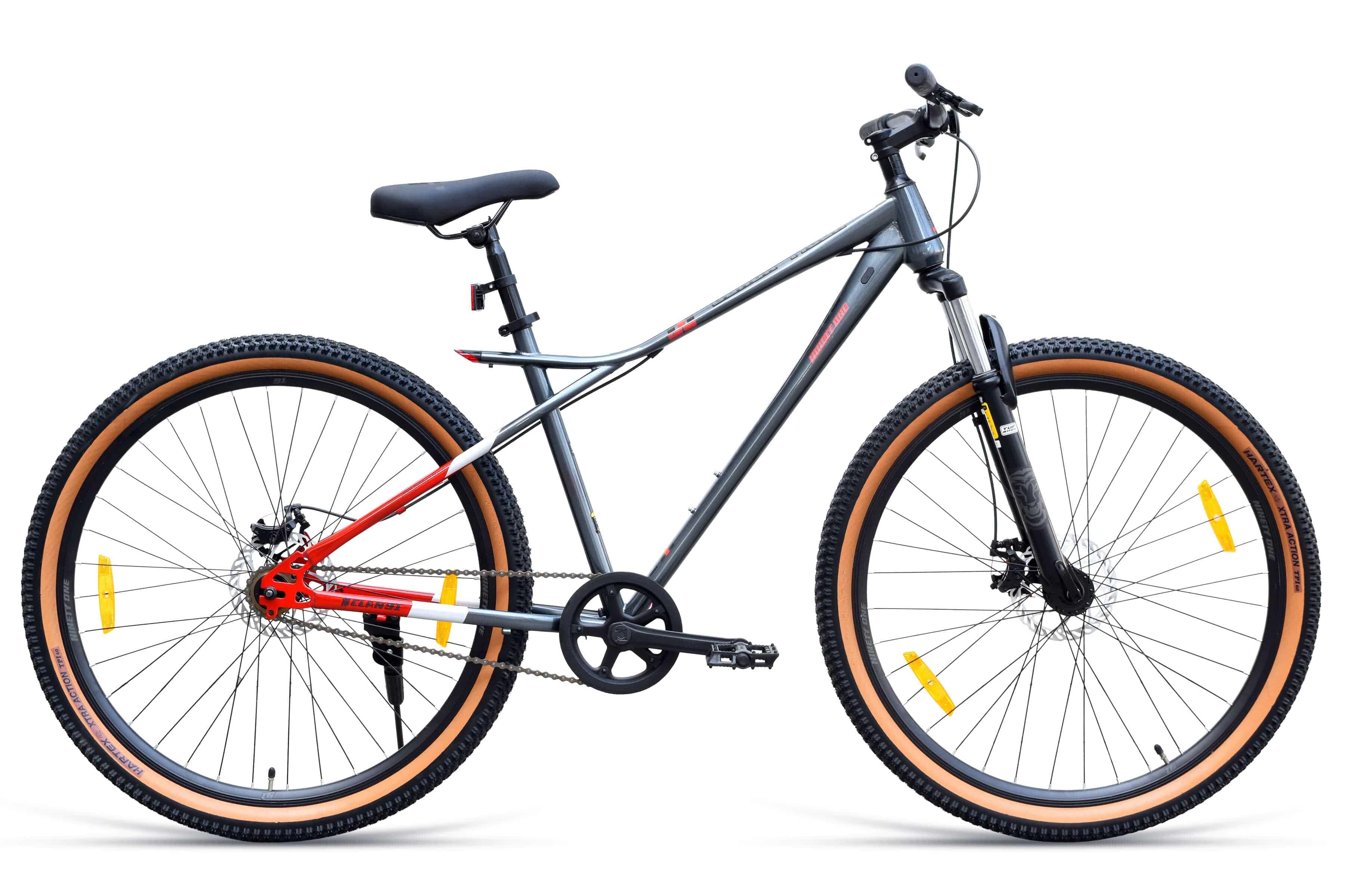 Top Selling Mountain Bikes - Black Tiger 29T Single Speed Grey Red at Rs. 14299 by Ninety One Cycle