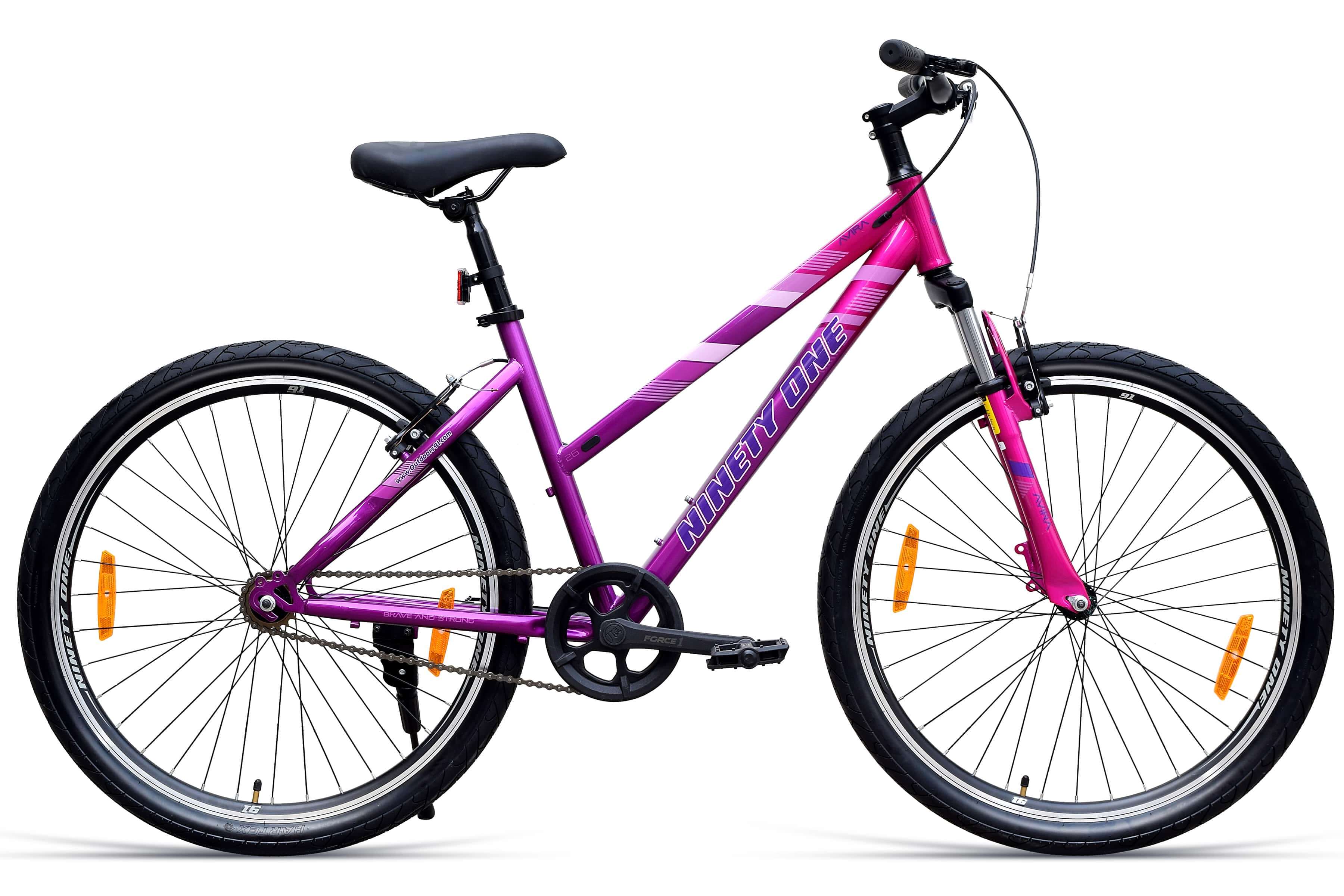 Top Selling All Terrain Bikes - Avira 26T Purple at Rs. 12149 by Ninety One Cycle